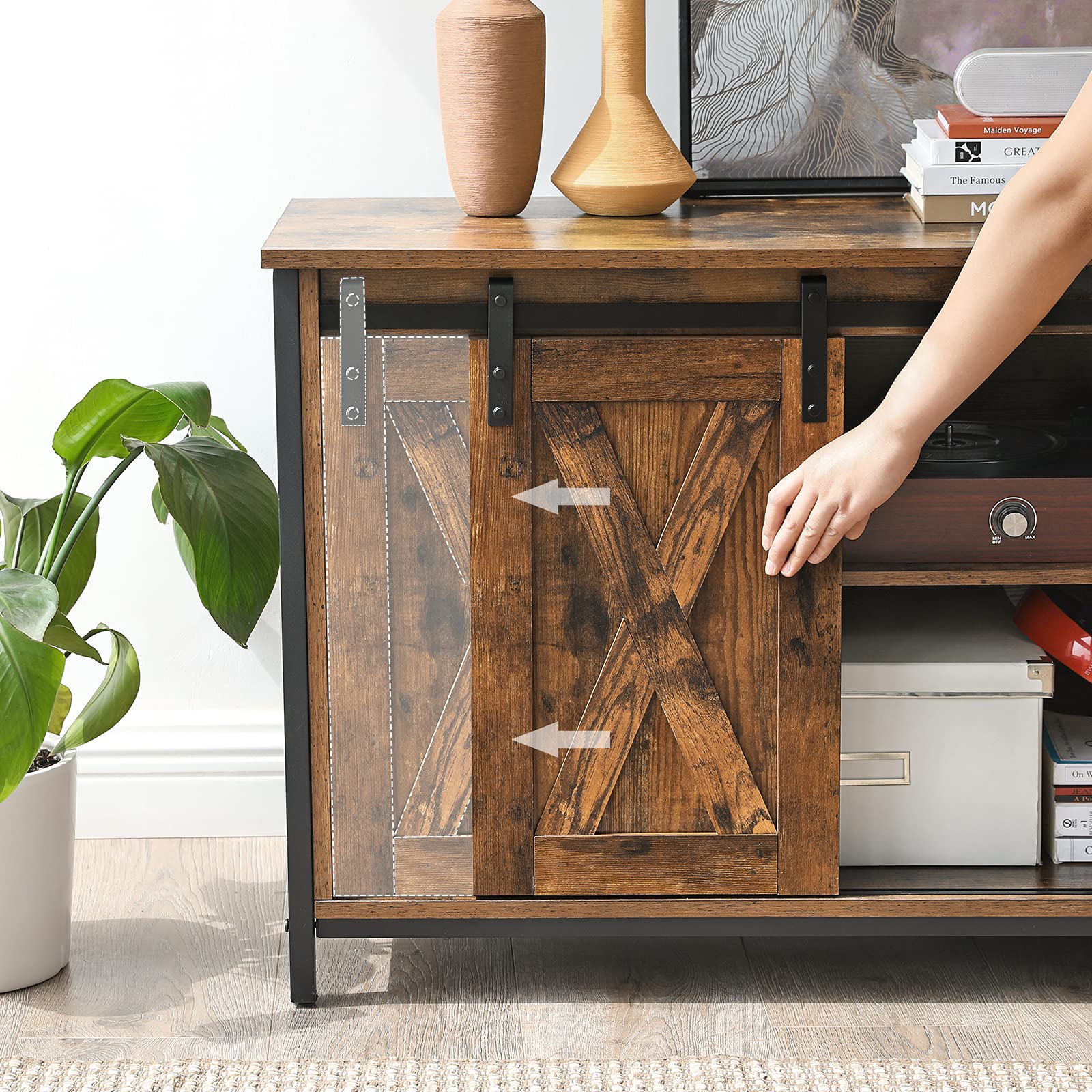 Buy VASAGLE TV Stand with Adjustable Storage Shelves, Entertainment