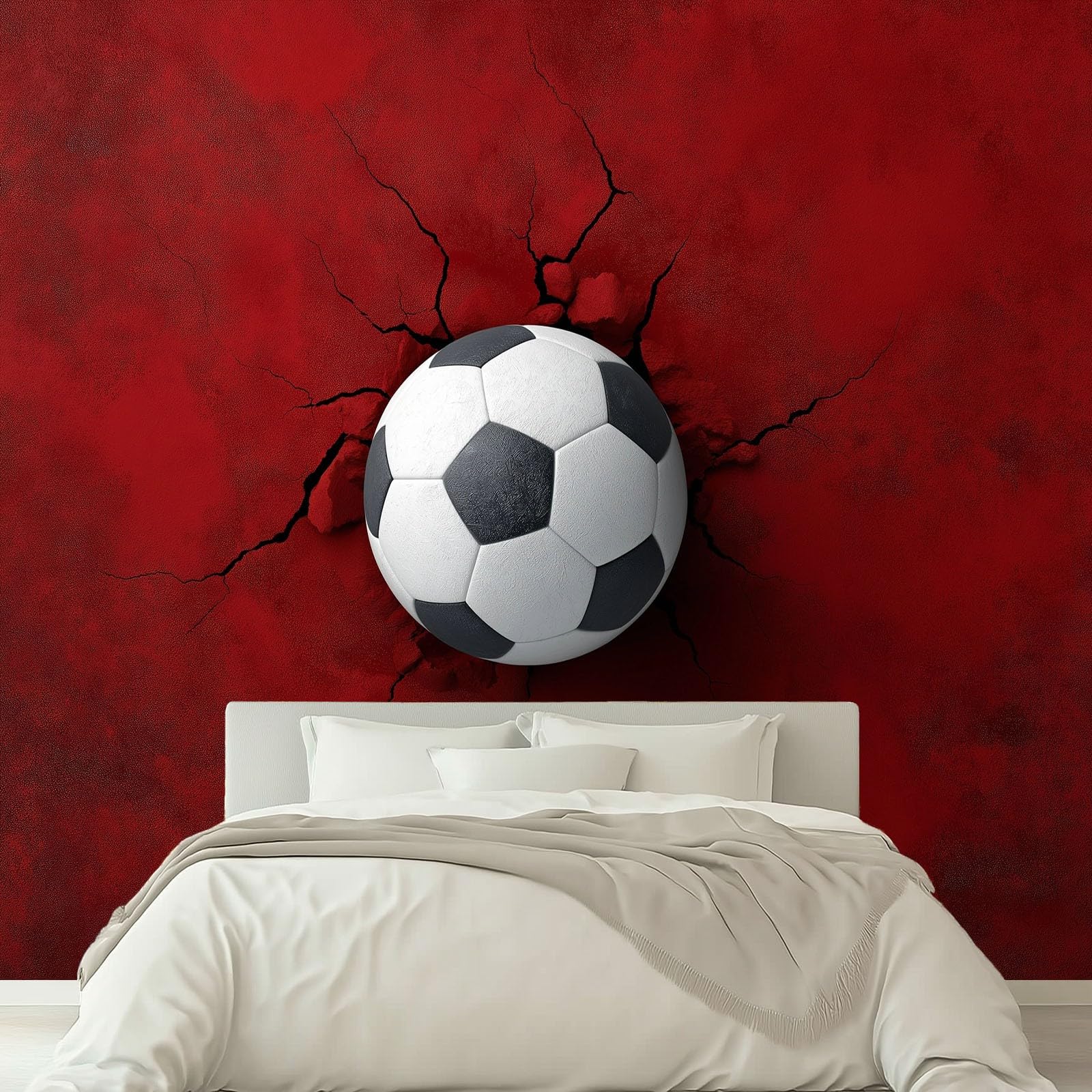 Fototapete Fußball Crack 250x175 cm Wandtapete, Vliestapete Fotoposter Wandbild, Moderne Wanddeko, für Schlafzimmer Wohnzimmer Kinderzimmer, Panorama 3D Effekt