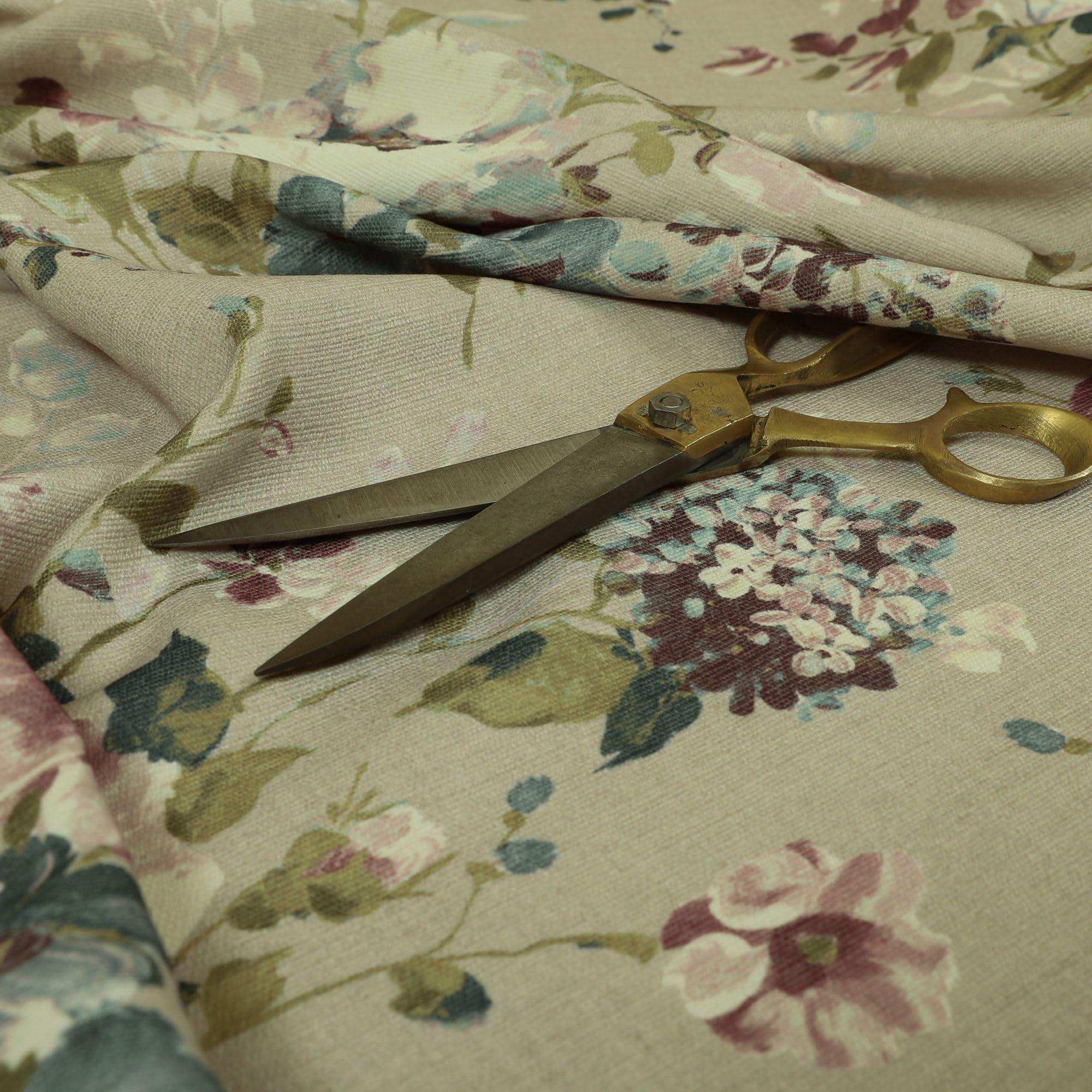 Redbrick Mill Fabrics Flame Retardant Floral Pattern Purple Colour for Blinds Sofas Curtains Upholstery Fabric for Sale by The 1 Metre (Per Metre)