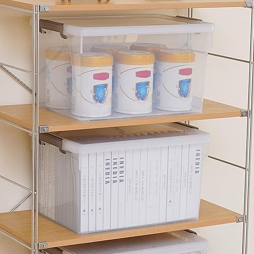 Miniatura 4 de Citylife Contenedores de almacenamiento de plástico de 48 cuartos de galón con tapas, contenedores de almacenamiento apilables grandes para