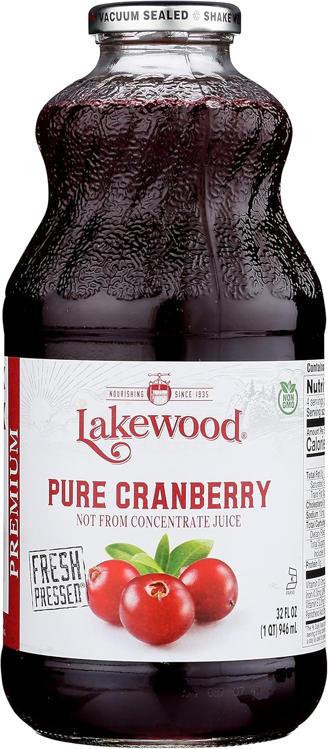 Lakewood PURE Cranberry Juice, 32Ounce Bottles (Pack of 6) Fruit Juices