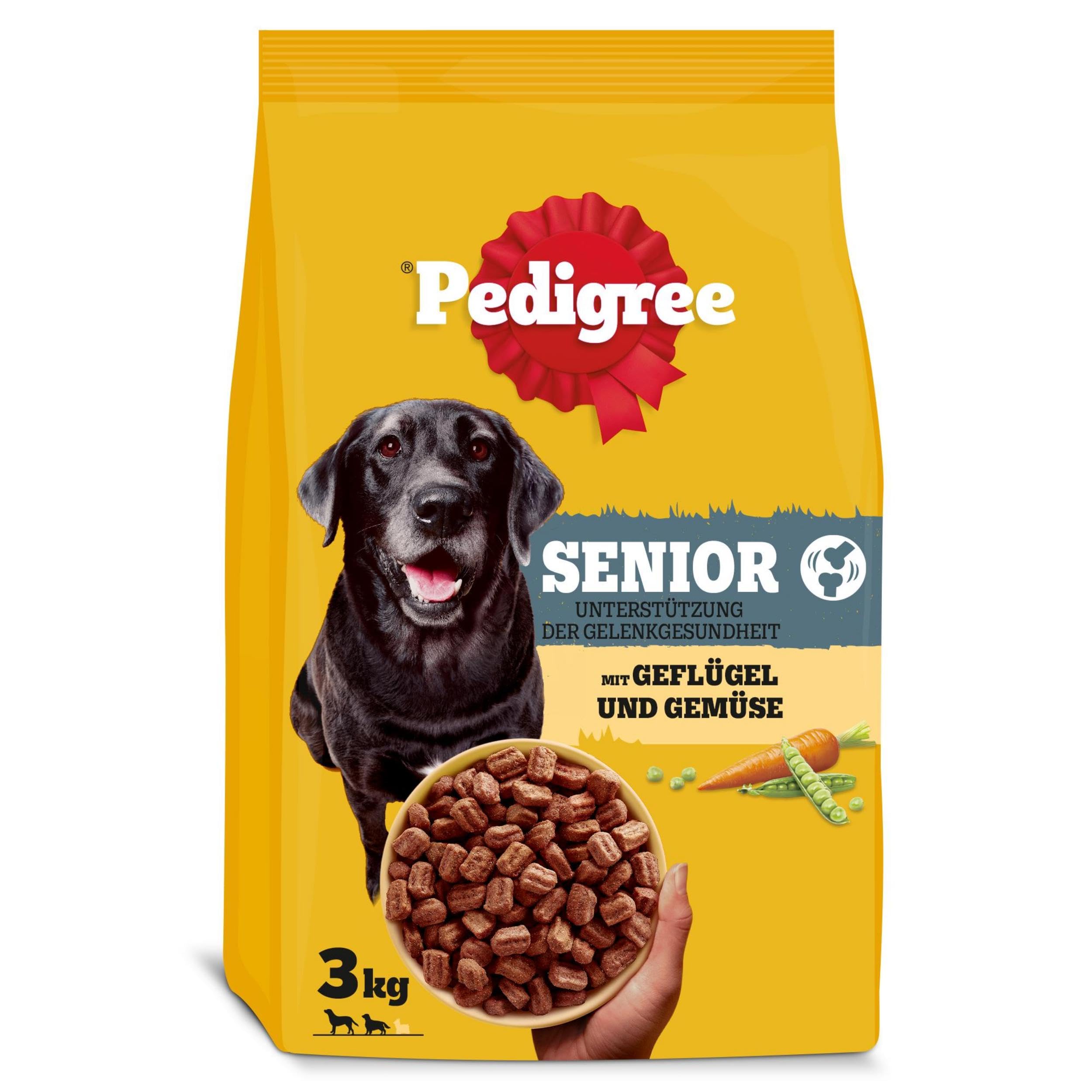 Pedigree Complete Senior Hundetrockenfutter mit Geflügel & Gemüse 3 x 3kg