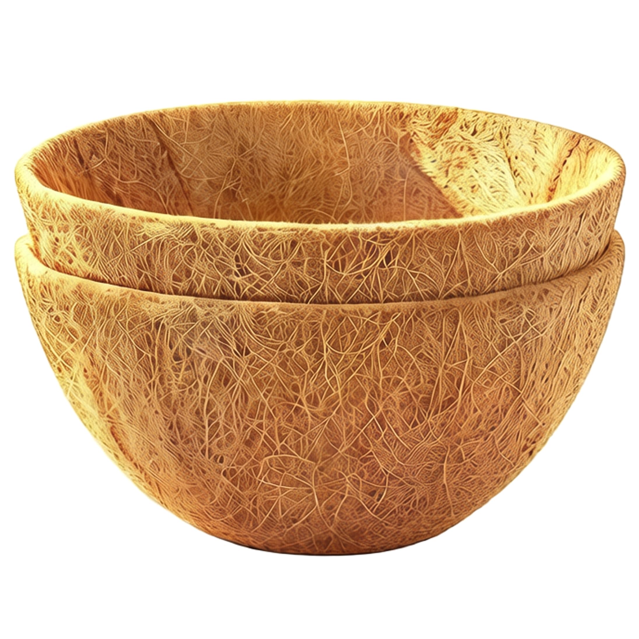 StaZamor 2 Pack 12 Inch Round Natural Coconut Hanging Basket Liners, Coir Liners for Planters, Hanging Basket