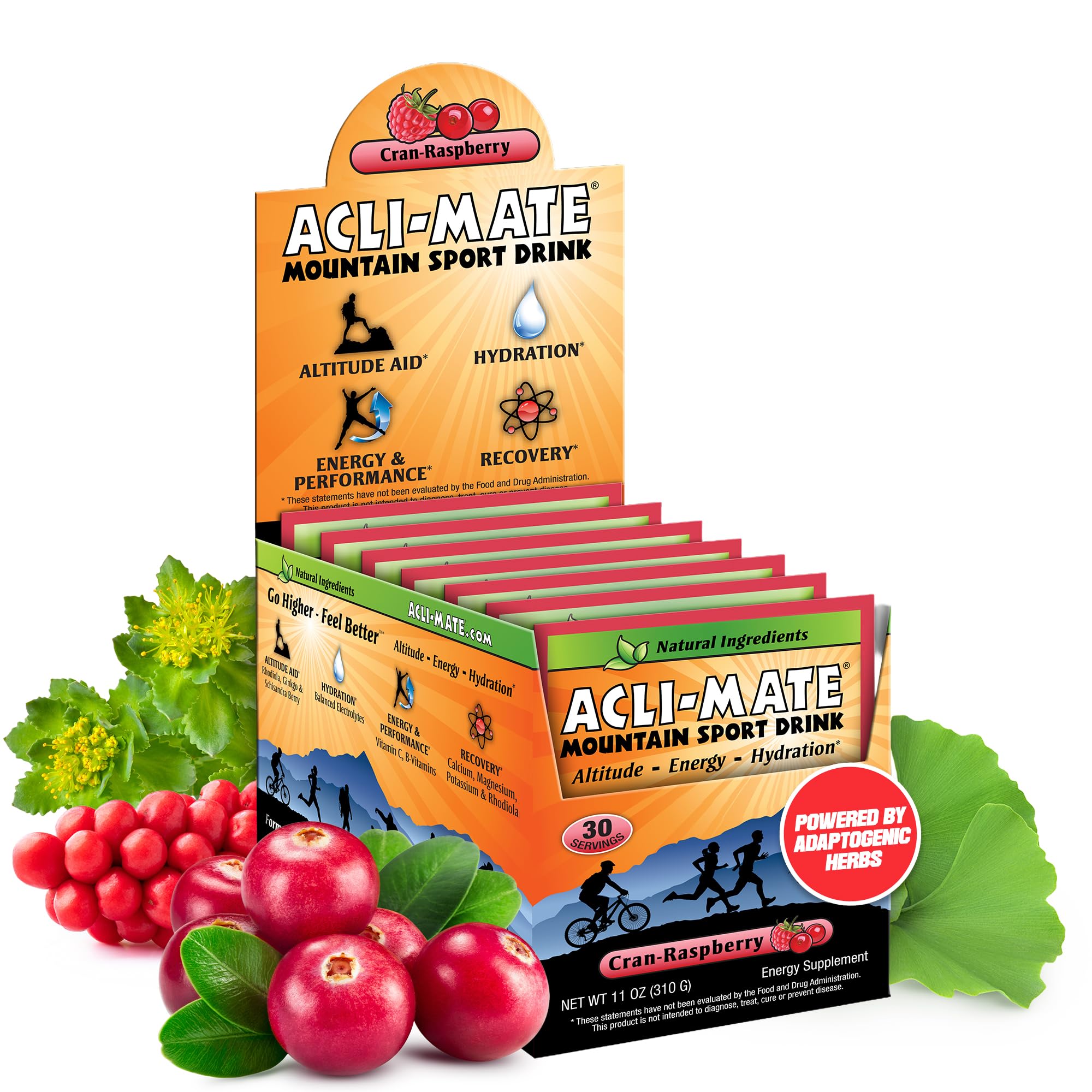 Acli-Mate Mountain Drink Mix - Acclimatization Hydration Cran Raspberry, 30 CT