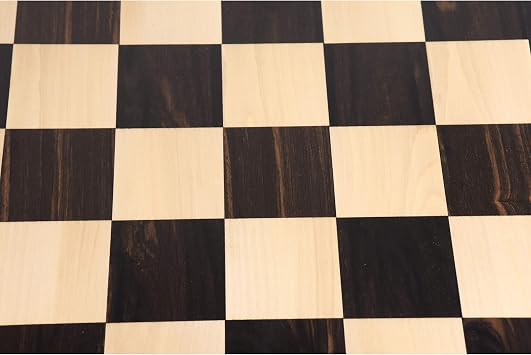 Royal Chess Mall - 21 Ebony & Maple Wood Luxury Chess Board with Carved Border- 57 mm Square