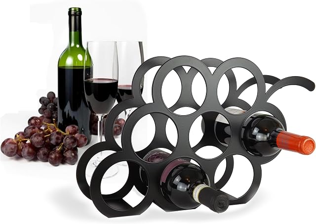 Grape Wine Rack (Black) by THE METAL HOUSE