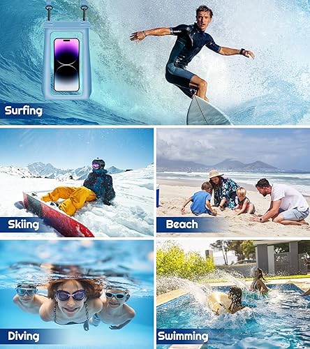 Miniatura 6 de Bolsa impermeable flotante universal de gran tamaño con cordón, bolsa seca bajo el agua para iPhone 15 14 13 12 11 Pro Max XS XR X, Samsung Galaxy