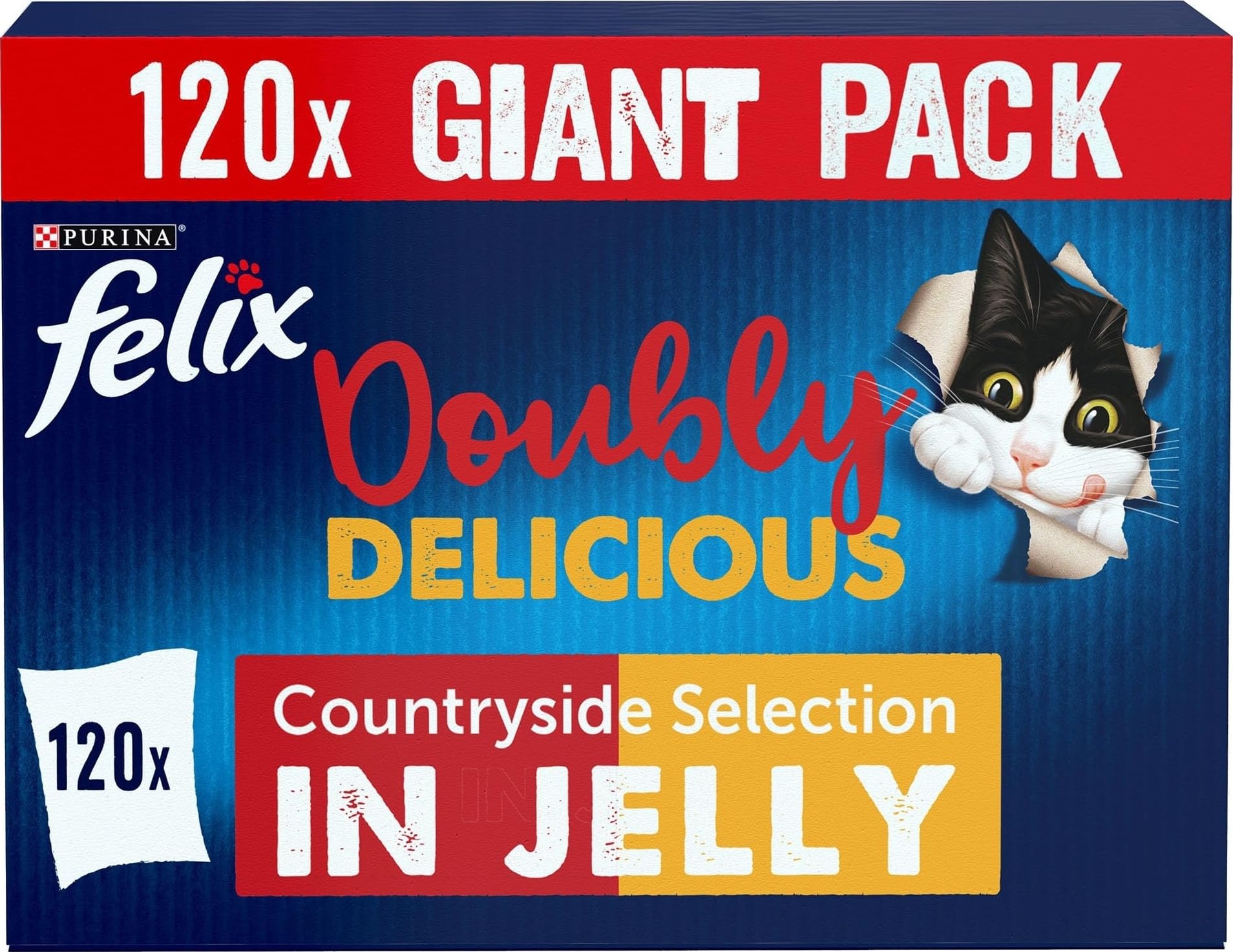 Felix As Good As It Looks Wet Cat Food + 40X85g Wet Cat Food Free! * - Doubly Delicious Countryside Selection In Jelly (120 X 85G) + Ocean Feasts Selection In Jelly (40 X 85G)