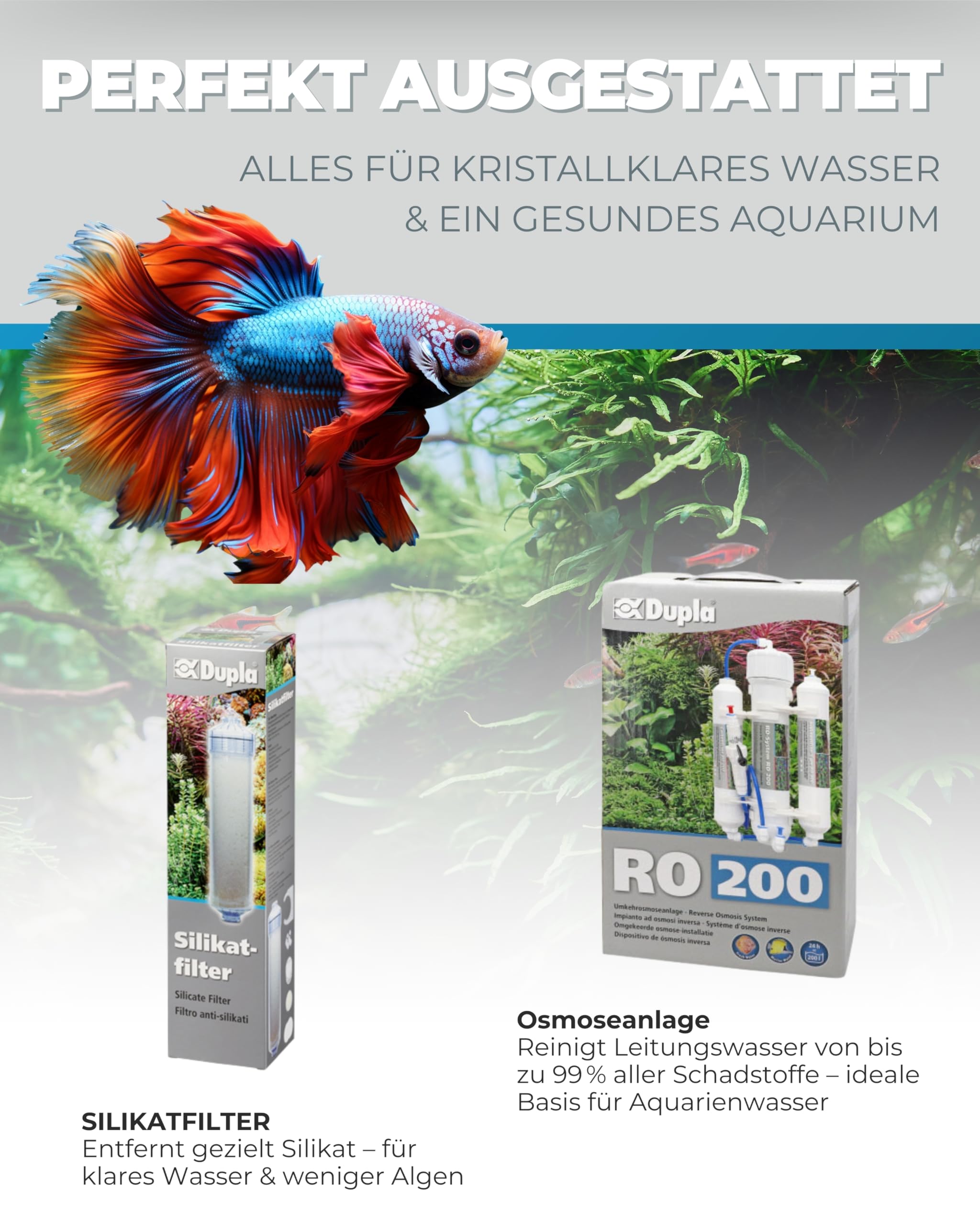 Dupla Silikatfilter - 500 ml Filtervolumen - Inkl. Schlauchanschlüssen für Osmoseanlage - Einfache Installation & wartungsfreundlich - Für EIN gesundes Aquarium - Für Süß-& Meerwasseraquarien