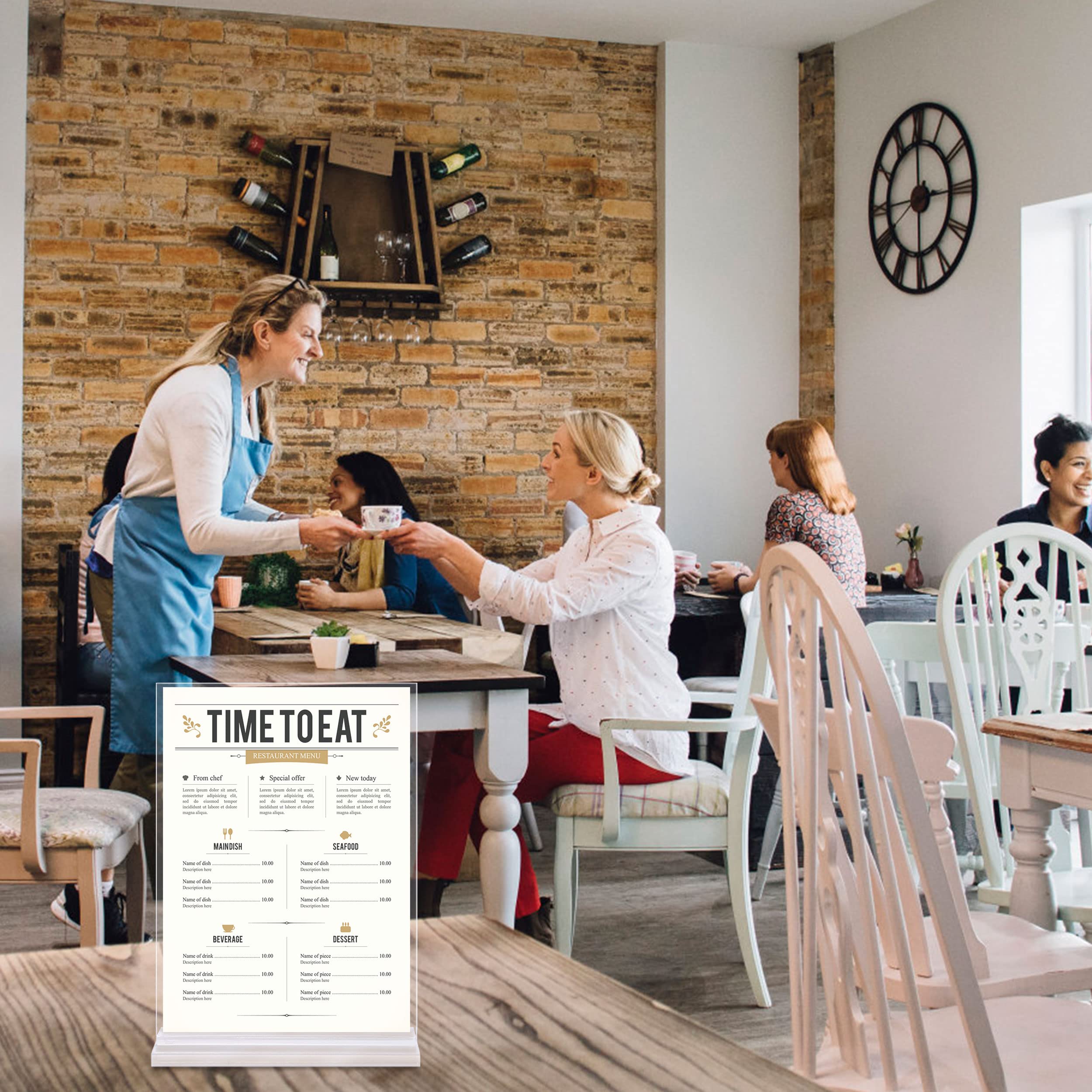 2 Sztuki Akrylowy Stojak na Szyld A5 Stojak na Menu transparentny Podwójny Stojak na biurko w kształcie litery T do restauracji Hotel Sklep Biurowy