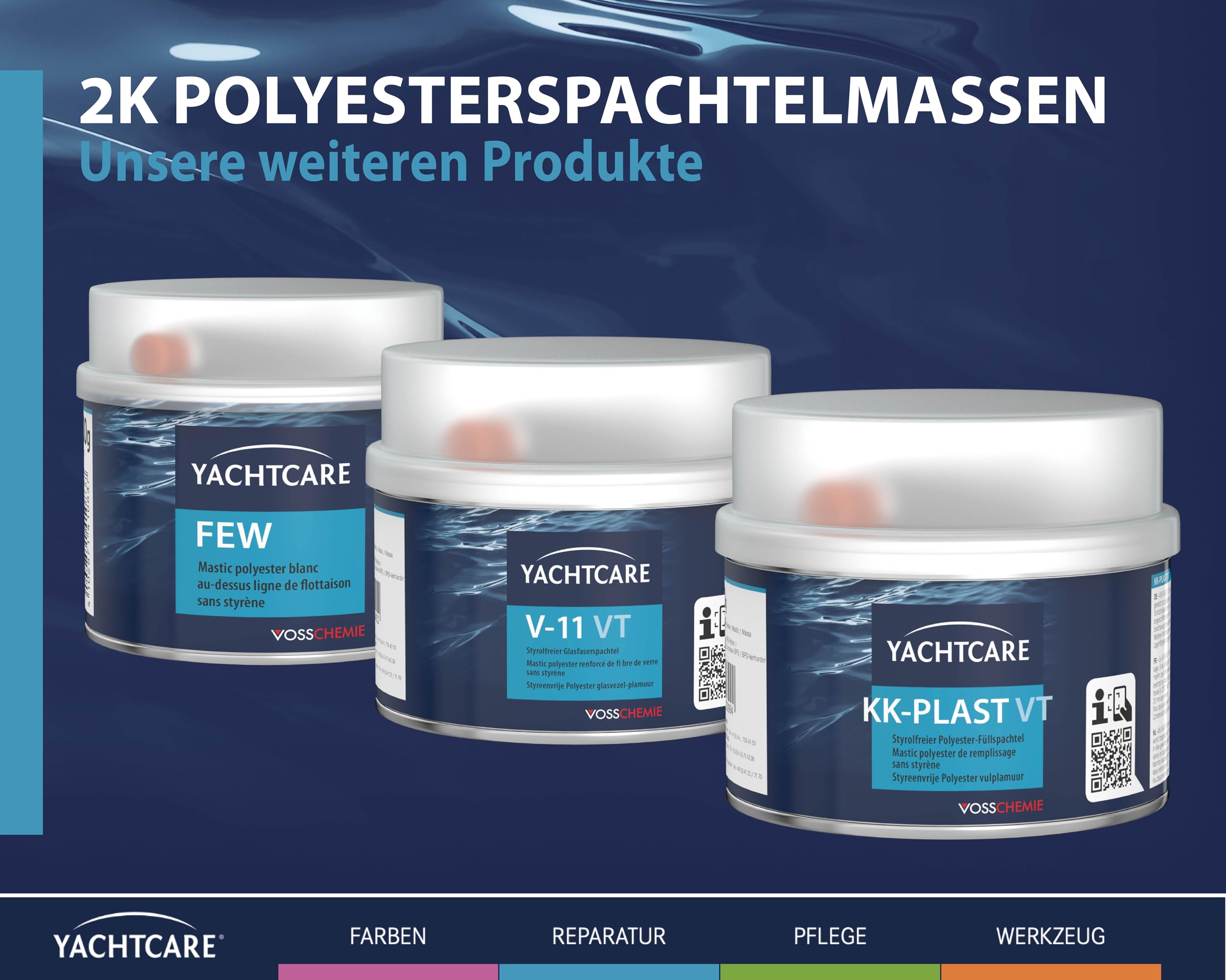 Yacht Care Few VT Fein Espátula poliéster, Unisex adulto