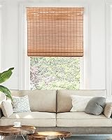CHICOLOGY Cordless Bamboo Roman Shades Light Filtering Woven Wood Blinds Squirrel Brown 23x48 Home Window Treatment