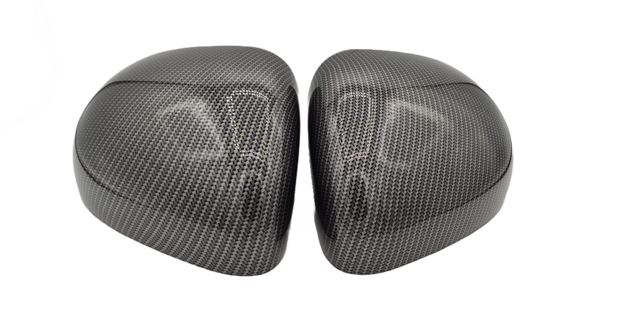 Coppia Calotte Specchio Carbon Look Effetto Fibra Carbonio Compatibili con Fiat 500x Cinquecento X Coprispecchi Retrovisori Sport Tuning