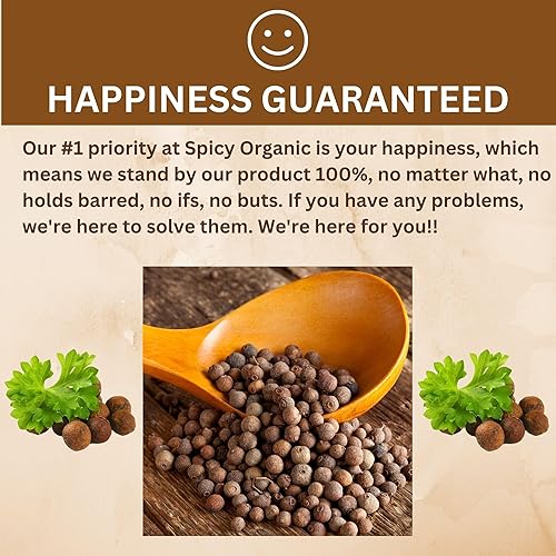 Miniatura 7 de SPICY ORGANIC Bayas de pimienta de Jamaica orgánicas puras enteras de 4 onzas. Certificado USDA Orgánico - Semillas de pimiento y pimientos prémium