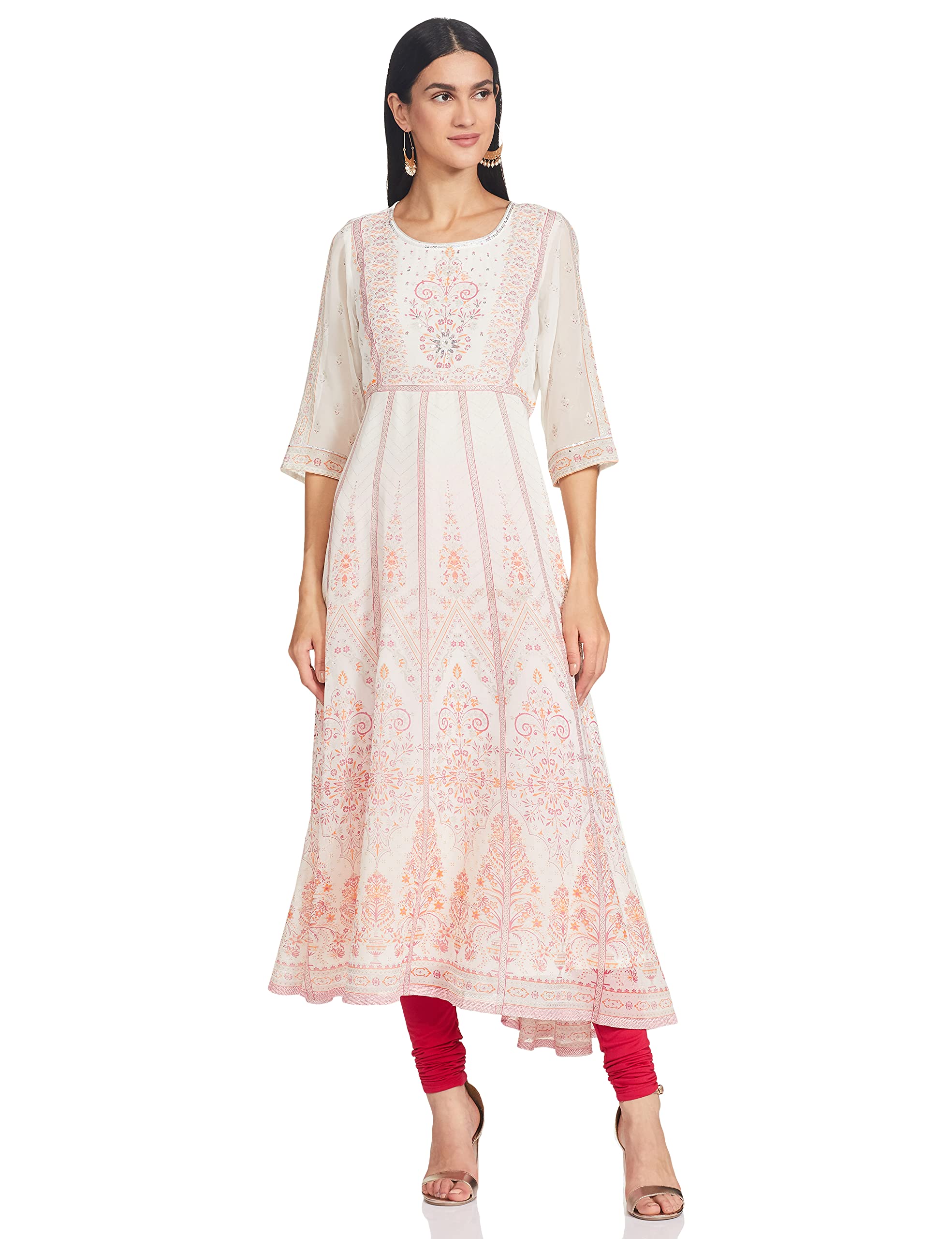 AureliaWomen's Synthetic Regular Dress Kurta