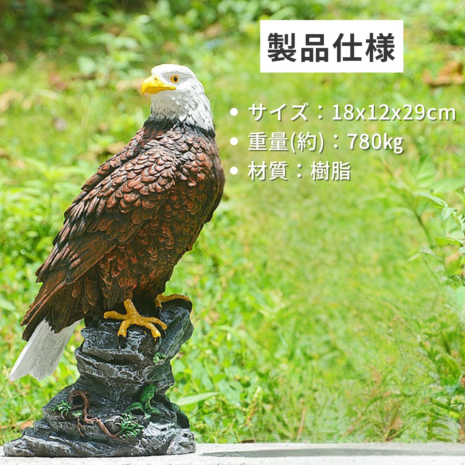 Amazon.co.jp: Quikaboo 鷲 置物 防鳥 鳥よけ オブジェ 庭用 ミスター
