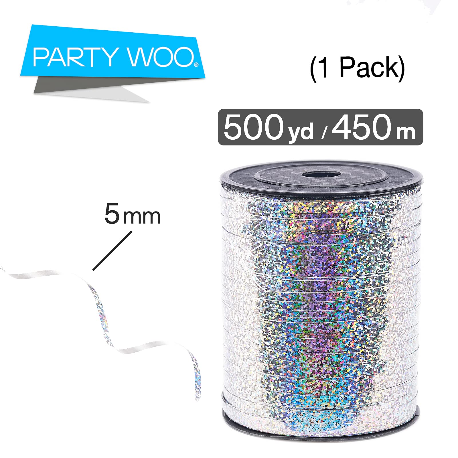 Ruban à Paillettes Argentées Métallisées De 6,35 Mm X 22,9 M Pour Travaux Manuels, Couture, Emballage Cadeau Et Noël