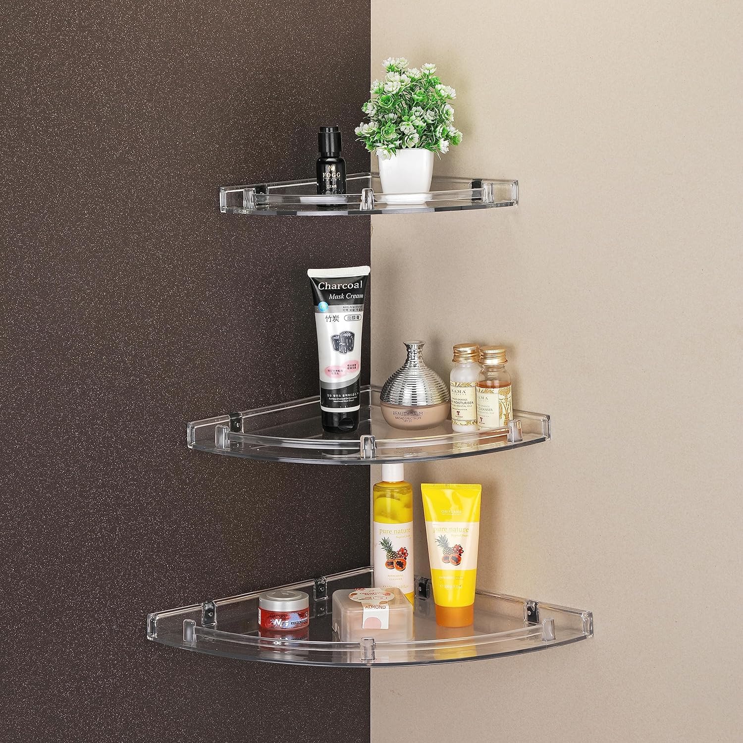 ANMEX Premium Unbreakable Transparent Acrylic Corner Wall Shelves for Bathroom/Wall Shelf/Storage Shelf Pack of 3 (Clear, 8 Inch, 10 Inch, 12 Inch, Color- White Matte) -Set of 3 Pieces (B0CR3RLJH2) Amazon Price History, Amazon Price Tracker