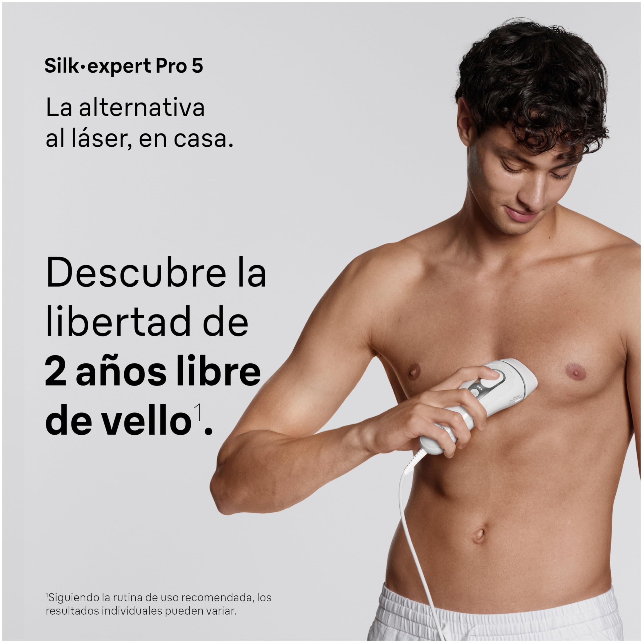 Braun Depiladora Luz Pulsada Silk·expert Pro 5, IPL, Depilación Láser en Casa para Cara Y Cuerpo, Reducción Permanente del Vello, Depiladora Laser con 2 Cabezales, Neceser Y Maquinilla Venus, PL5234