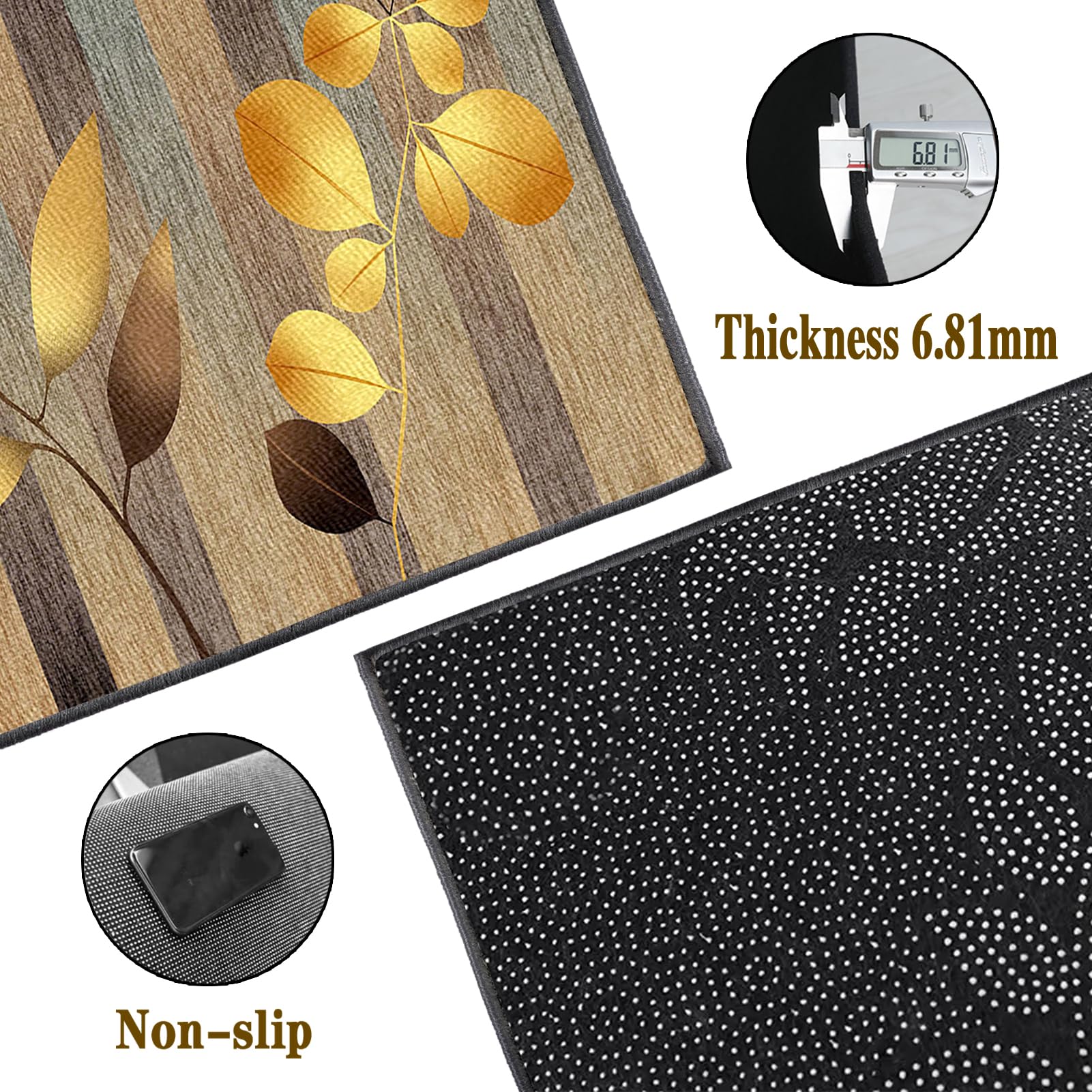Waschbarer Teppich Läufer Flur rutschfest Teppichläufer Flur 50 x 300 cm Kurzflor Küchenläufer Küche Teppiche Bettvorleger Matte Lang Flur Teppich für Küche Eingang Schlafzimmer Wohnzimmer Büro