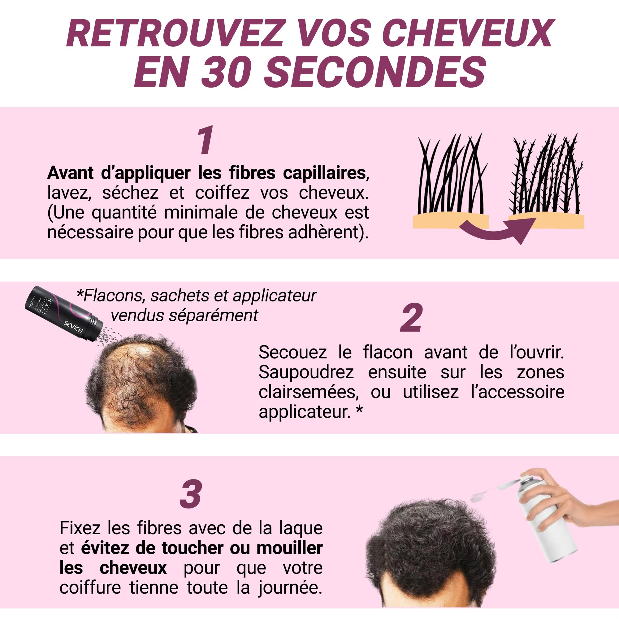 Sac de Recharge Fibre Capillaire Noir 100g - Cache le Perte de Cheveux - Poudre de Microfibre de Coton 100% Naturel pour Hommes et Femmes