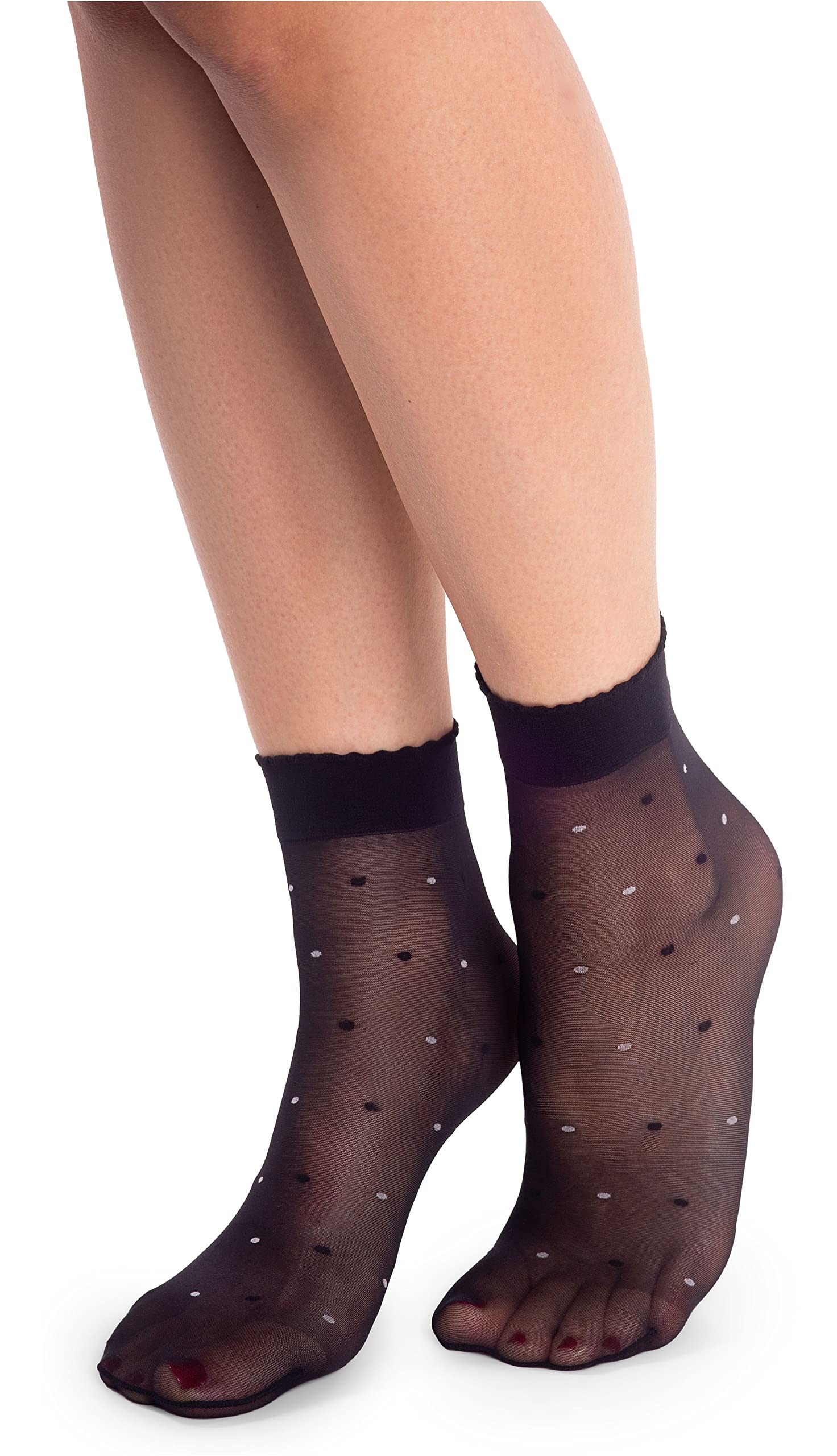 NOQ Womens Fashionable Patterned Socks Fancy Stockings Sheer Pop Free Size, Carry Nero