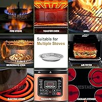 Vista 6 de Moldes redondos de papel de aluminio de 9 pulgadas (paquete de 50), recipientes desechables resistentes para asar, almacenar, hornear, cocinar