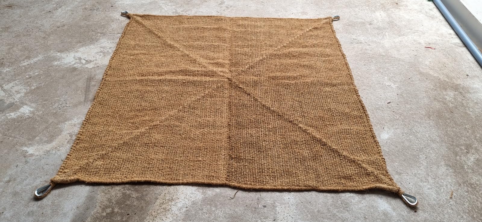toile d'ombrage carrée – 3 x 3 mètres – Toile solaire résistante et élégante en fibre de coco – Protection solaire efficace et voile d'ombrage perméable à l'eau–Pour terrasse ou jardin–10 KG