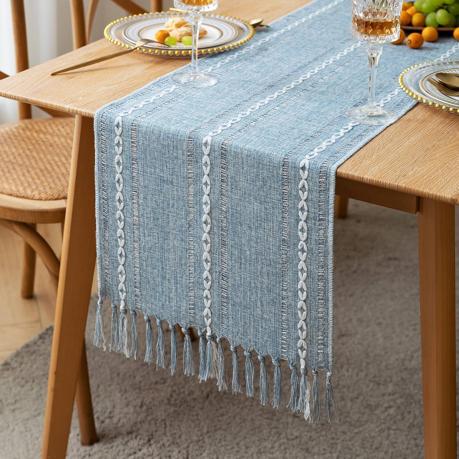 ZeeMart Farmhouse Table Runner, Rustic Table Runners 48