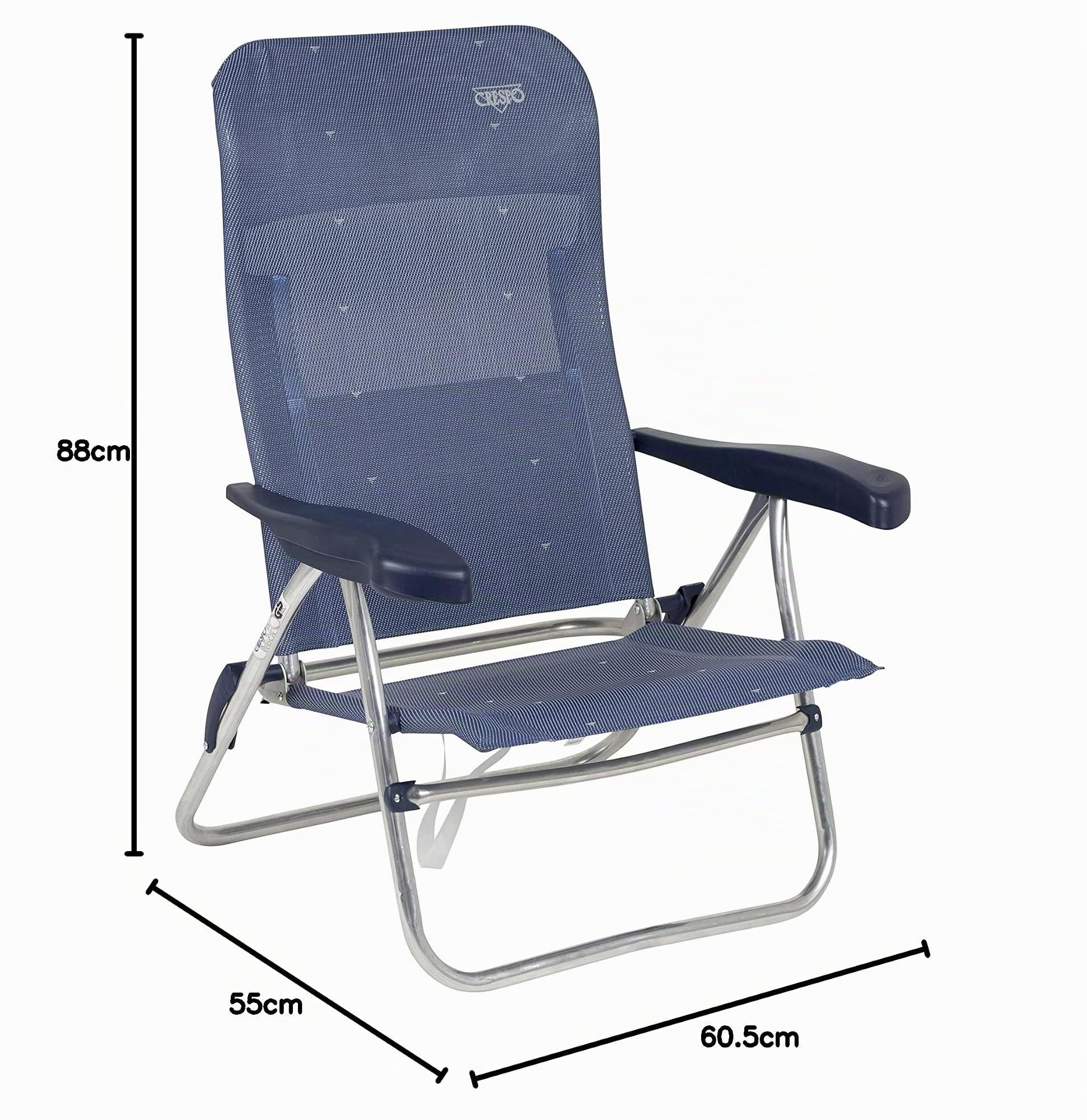 Crespo - Chaise de plage - AL-205 - Bleu foncé (41)