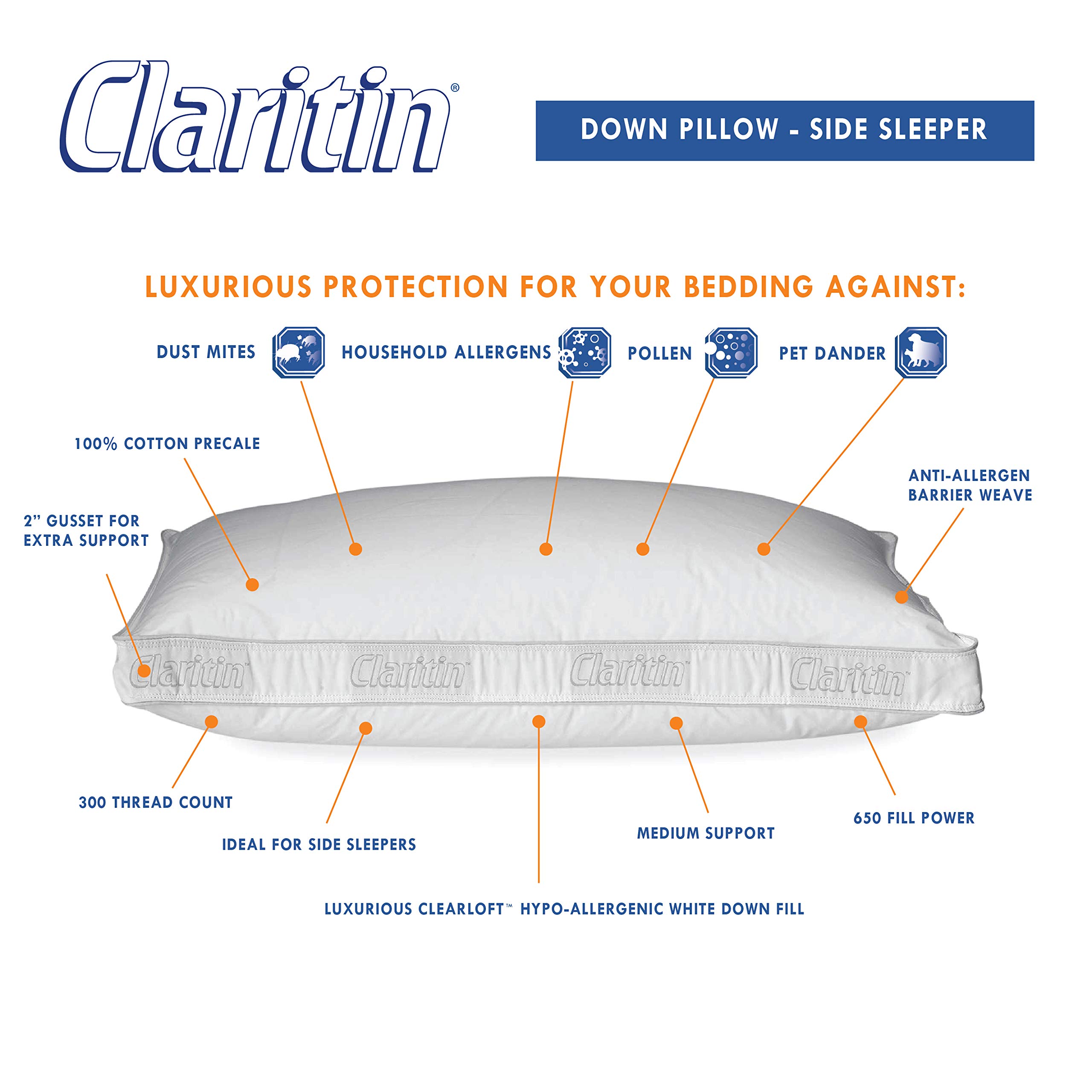 claritin down pillow