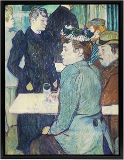 Artery8 Corner in Moulin de la Galette Framed Canvas Wall Art Print Vintage : Artwork by Lautrec 24x32 Charming cabaret Picture alive with movement, perfect for collectors or colourful living rooms