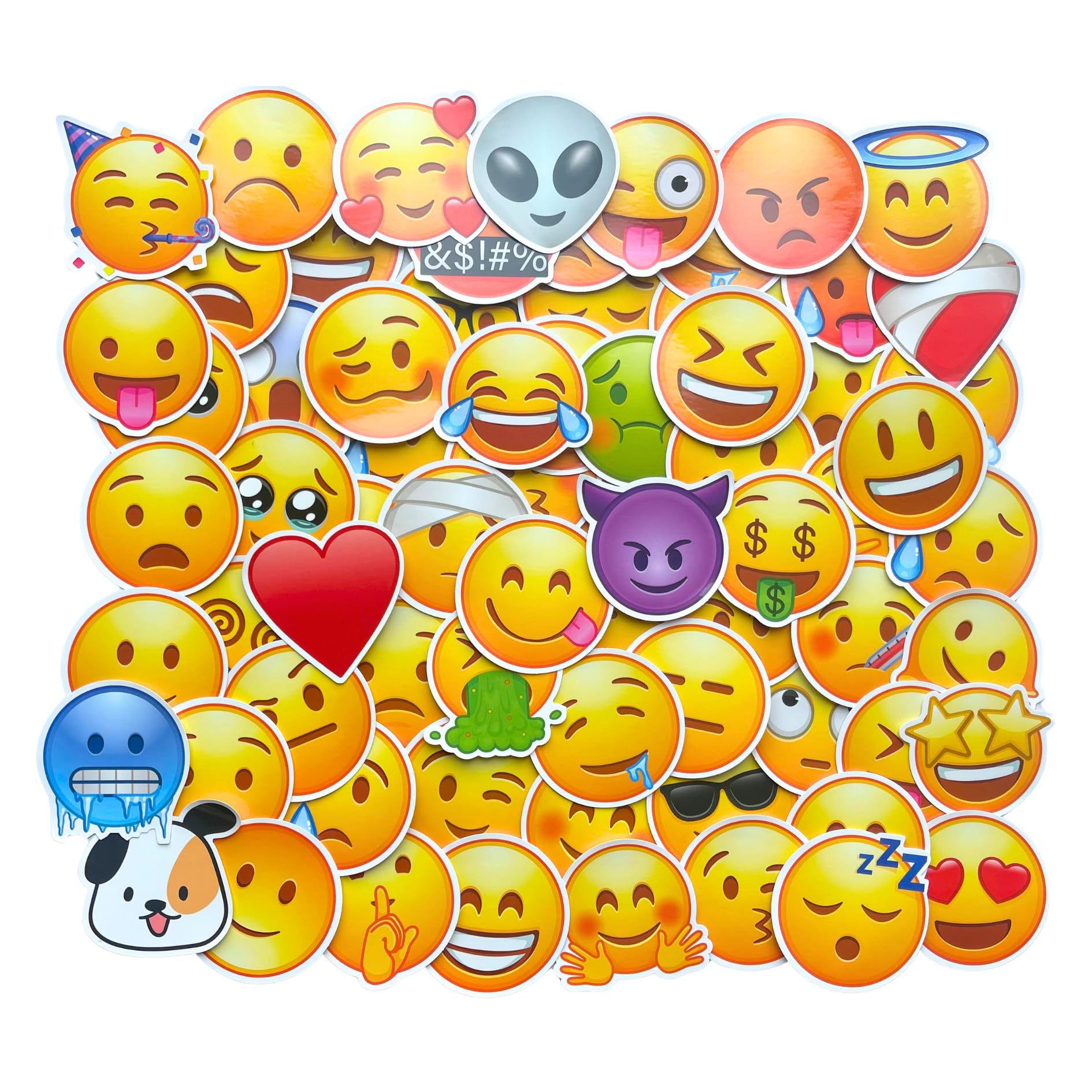 Hntr Classic Smiley Hntr® Smiley Face Stickers | 100 Large Faces | Fun & Expressive Emotion Stickers For Laptops, Scapbooks And Walls