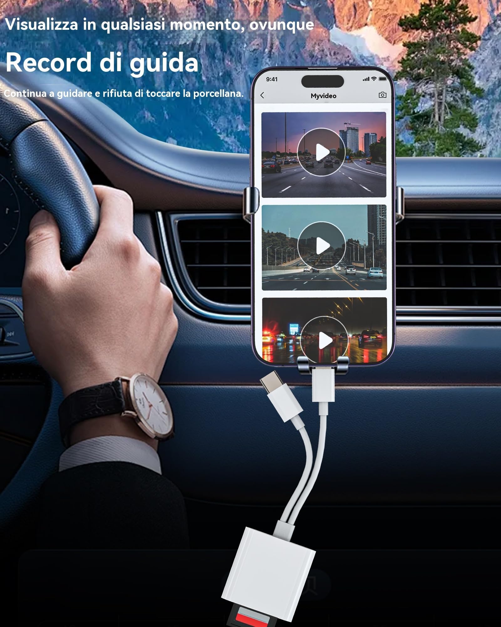 Adattatore Lettore Schede SD USB C Lightning(2 in 1)per Apple IPhone 15 14 Cavo Per iPad Micro SD Card Reader Digitale Macchina Fotografica TF Memoria Memory Esterna Chiavetta Compatibile Per Samsung