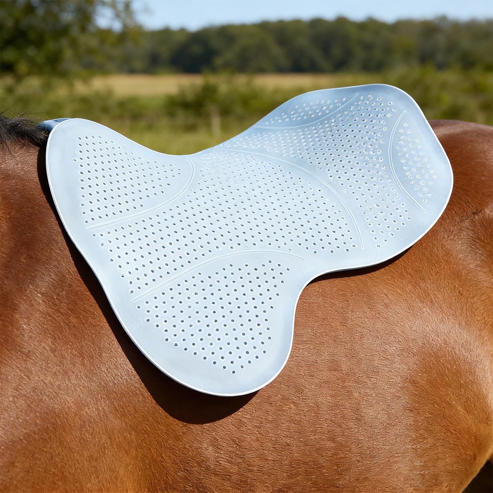 Almohadilla de silicona antideslizante para silla de montar de gel para eventos, entrenamiento de salto, alfombrilla de sillín duradera de fácil secado rápido para doma en inglés occidental