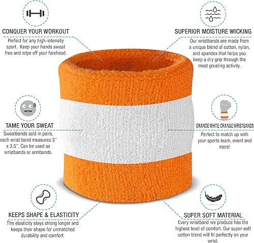 Miniatura 4 de Suddora Juego de bandas para el sudor a rayas, 2 pulseras y 1 diadema que absorben la humedad, bandas deportivas transpirables para deportes,