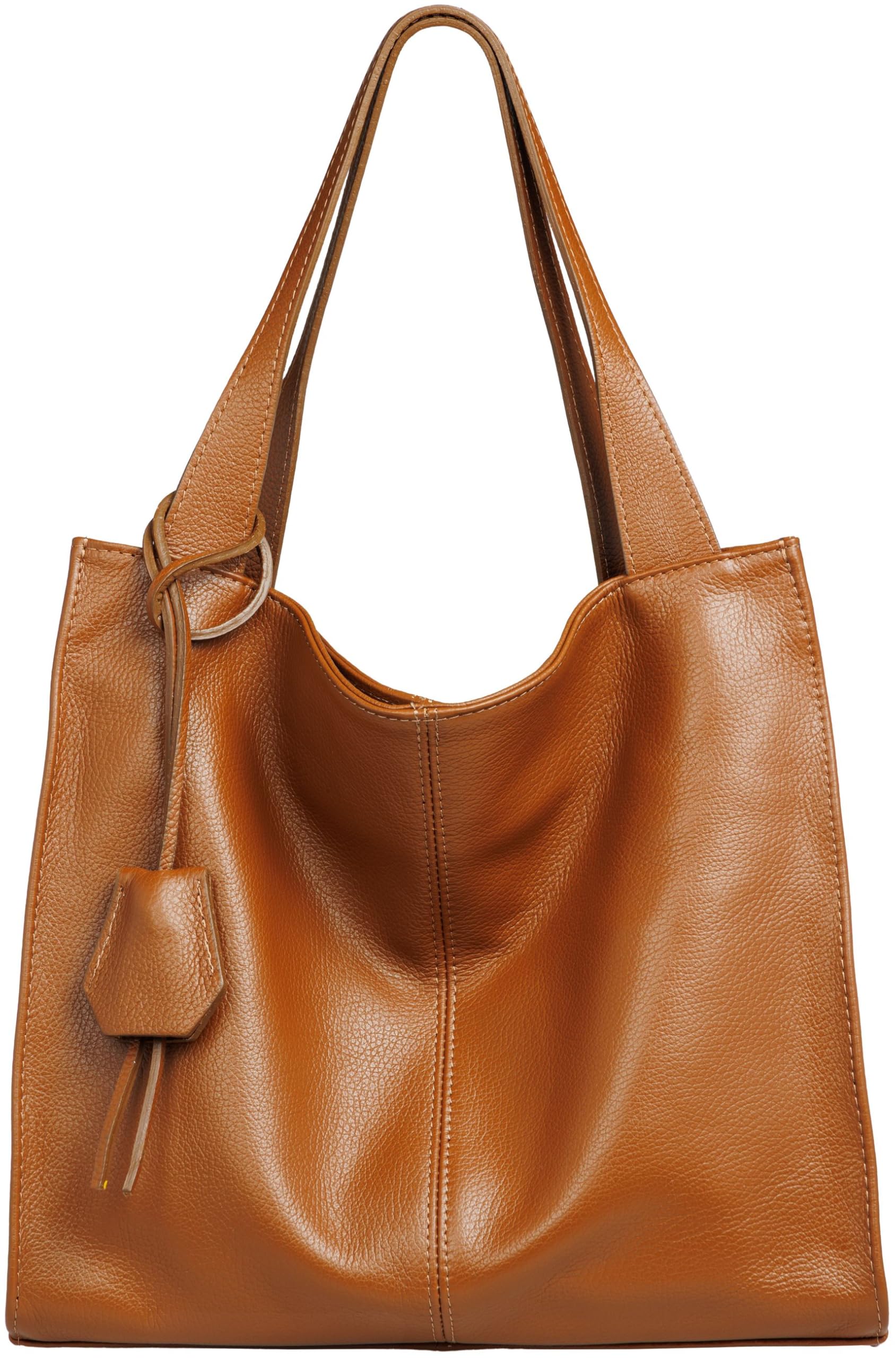 Caspar Große Damen Leder Schultertasche XL Shopper mit praktischer Innenaufteilung - PREMIUM LINE - Modell No.832 - Made in Italy