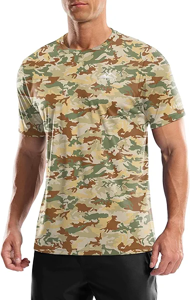 Men's UPF 50+ Sun Protection Dry Fit Workout T-Shirts Rash Guard Swim Shirts Moisture Wicking Tee for Athletic, Beach, Hiking
