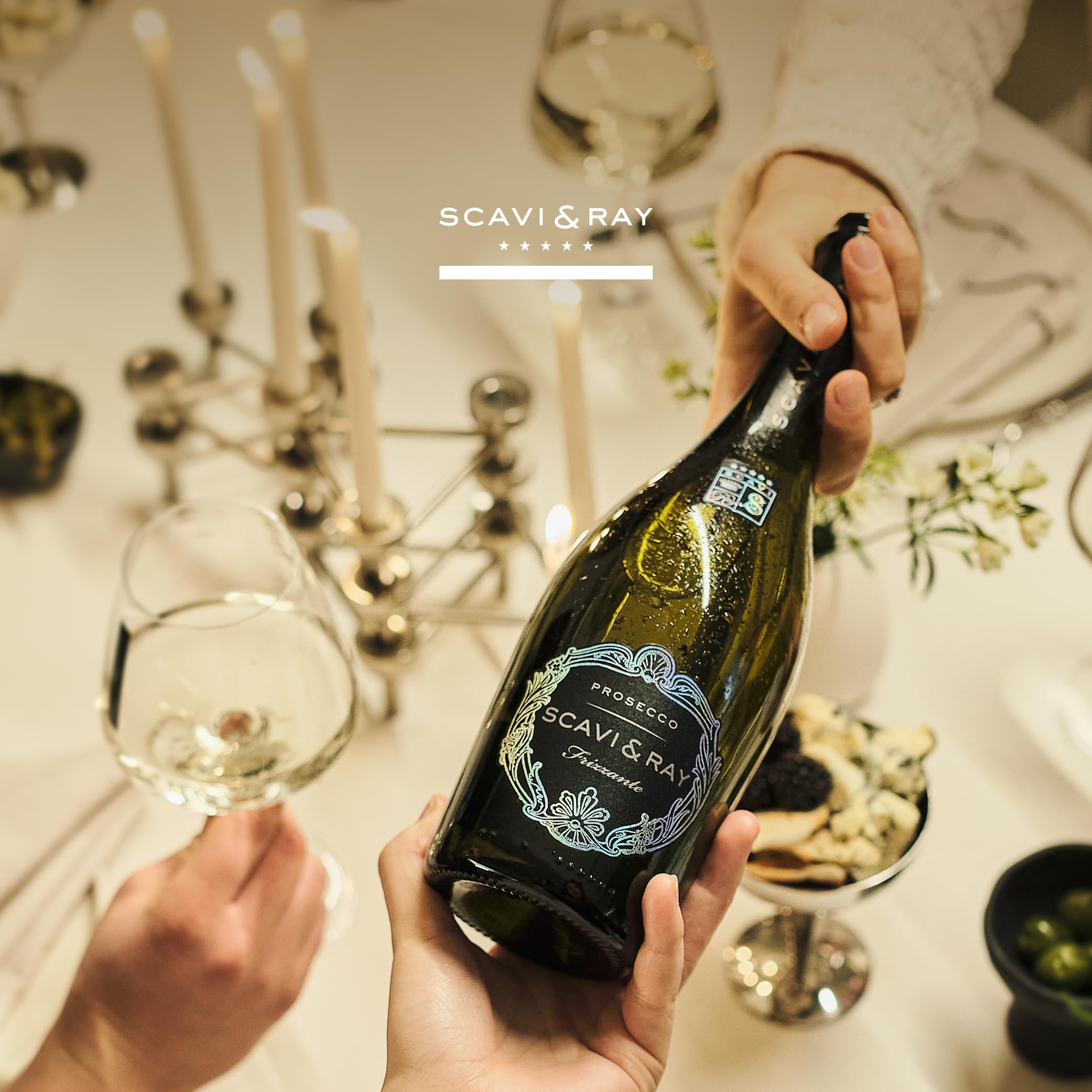 SCAVI & RAY Prosecco DOC Frizzante trocken 6 x 0,75l, fruchtig frischer Perlwein aus Italien, 10,5% Vol. Alkohol - perfekt für festliche Anlässe & Prosecco-Cocktails