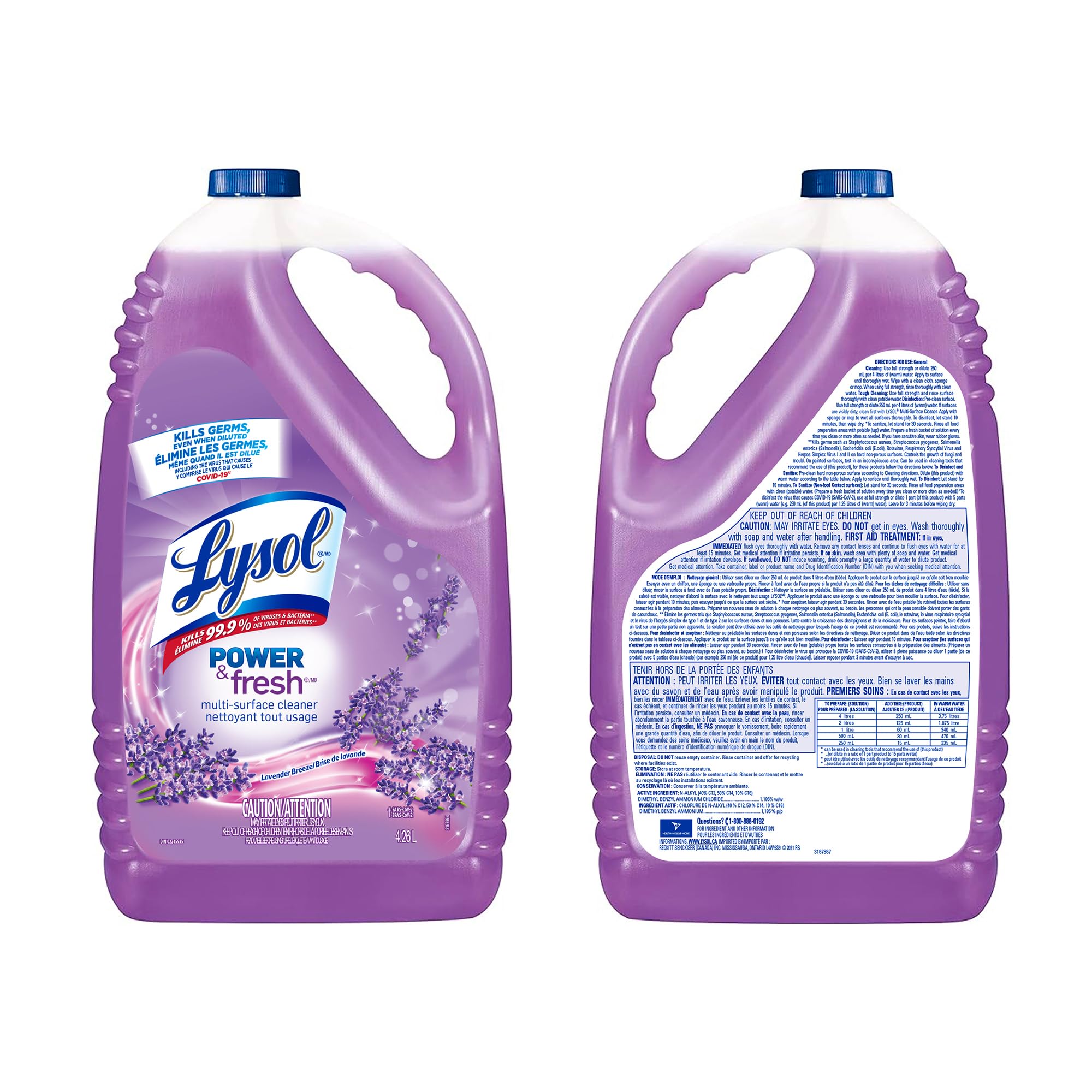 LYSOL LYSOL® MULTI SURFACE CLEANER POURABLE - Lavender 4.26 L in use