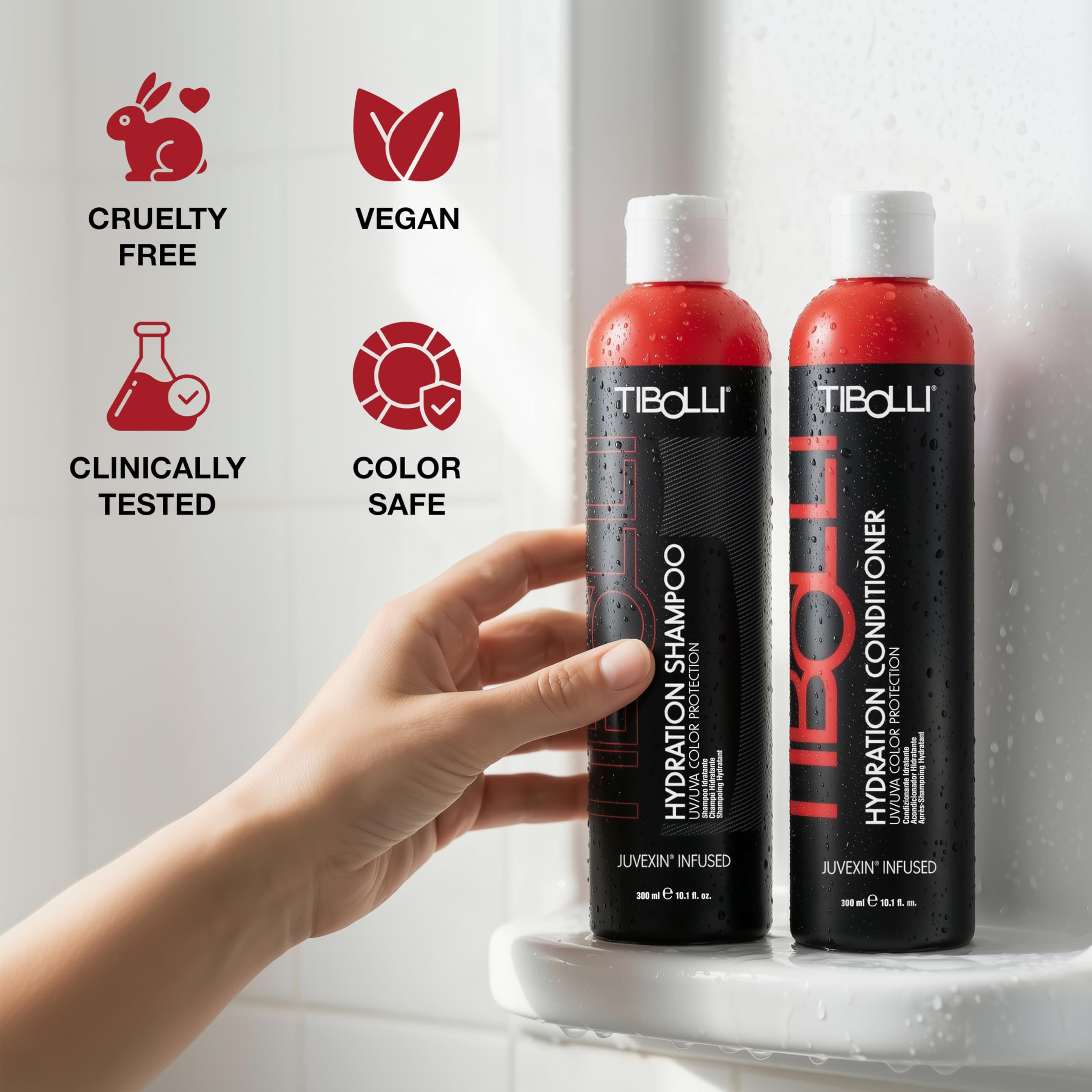 TIBOLLI Hydration Shampoo and Conditioner (10.1 FL Oz / 300ml) ripara i capelli danneggiati Aiuta a idratare, levigare e rinforzare con ingredienti di origine naturale Senza parabeni solfati