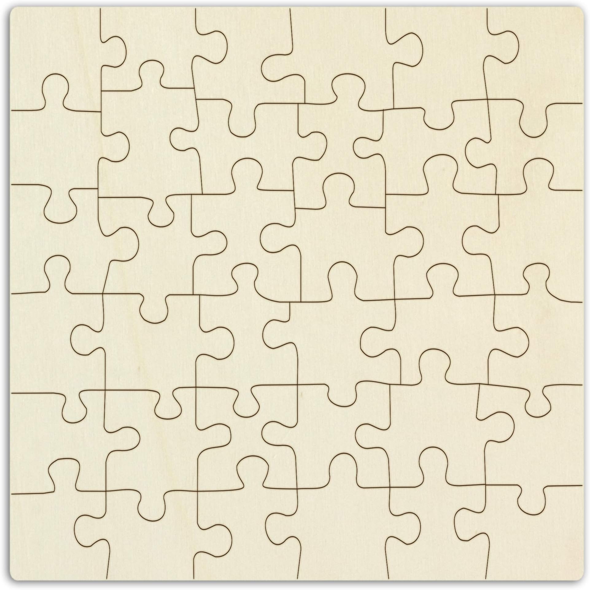 Selbt Create and Paint Wooden Jigsaw Puzzle (Empty Blank Puzzle, 20 Pieces, approx. 290 x 195 mm Untreated Wooden Jigsaw Puzzle Plywood