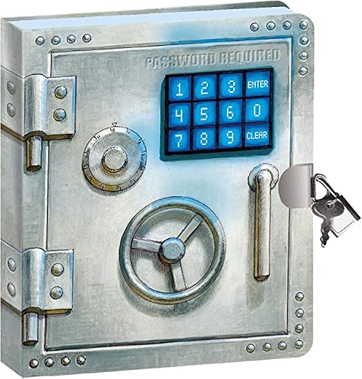 Peaceable Kingdom Vault Door 6.25" Lock and Key, Lined Page Diary for Kids