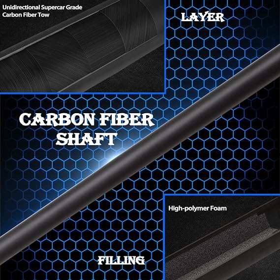Carbon Fiber Pool Cue,58 Low Deflection Pool Cue,Carbon Fiber Cue Shaft 5/1618,Professional Pool Sticks for Adults