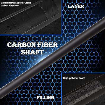 Carbon Fiber Pool Cue,58 Low Deflection Pool Cue,Carbon Fiber Cue Shaft 5/1618,Professional Pool Sticks for Adults