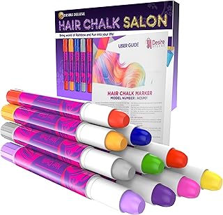 Desire Deluxe SET 10 marcadores de tinte temporal para el cabello, no tóxicos, sin decoloración, para niñas y niños de 3-10 años, con pigmentos colorantes lavables
