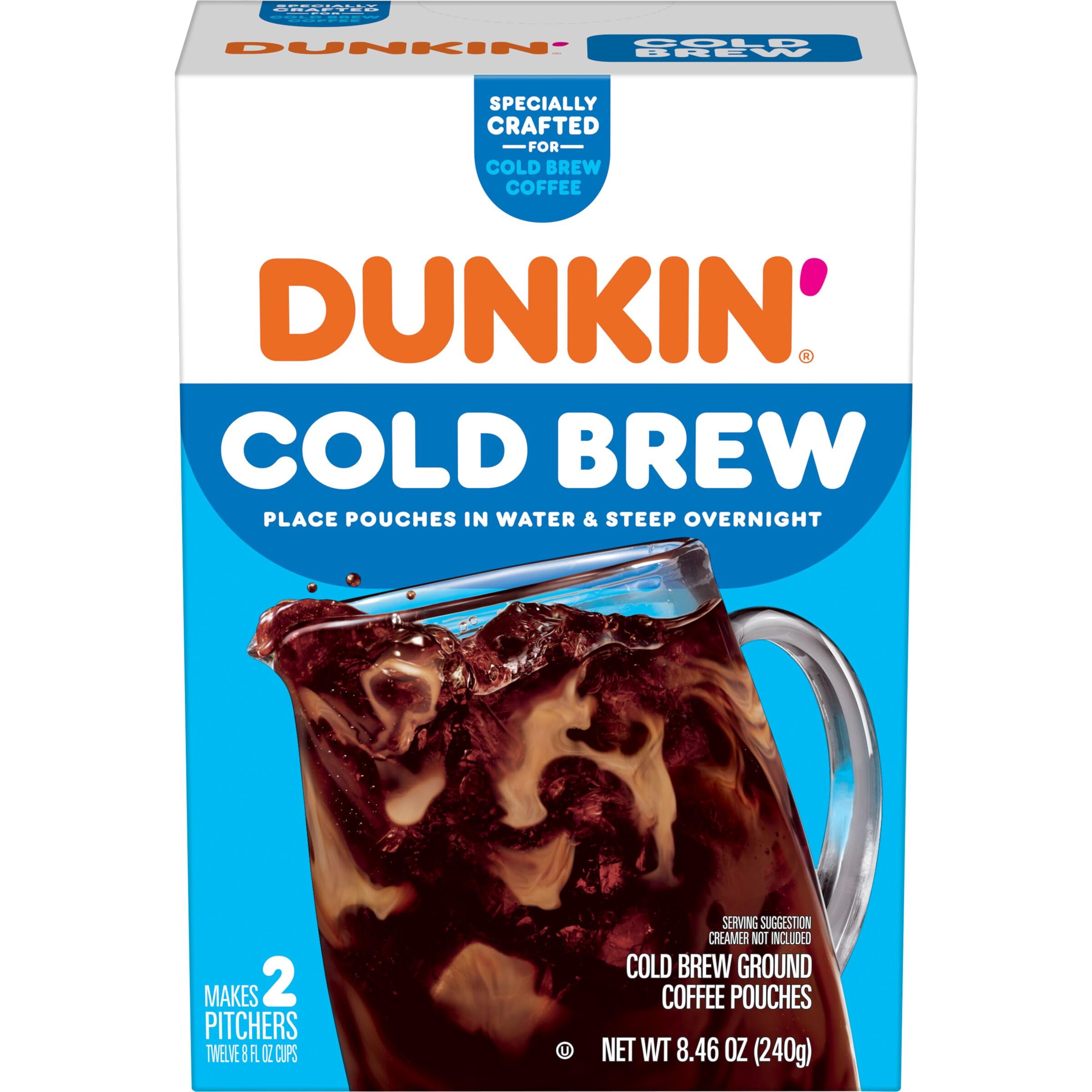 Dunkin' Cold Brew Ground Coffee Packs, 8.46 Ounce Bag