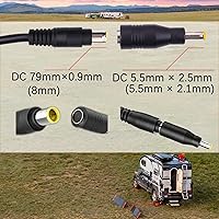 Vista 5 de Adaptador de panel solar, DC7909 hembra a conector macho DC5525, 0.315 in a 0.217 in, para generador solar, estación de energía portátil, batería