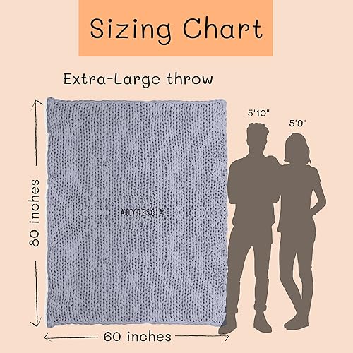 Miniatura 6 de Adyrescia Manta de punto grueso, 100% tejida a mano con hilo de felpilla jumbo (60 x 80pulgadas, color gris lila)