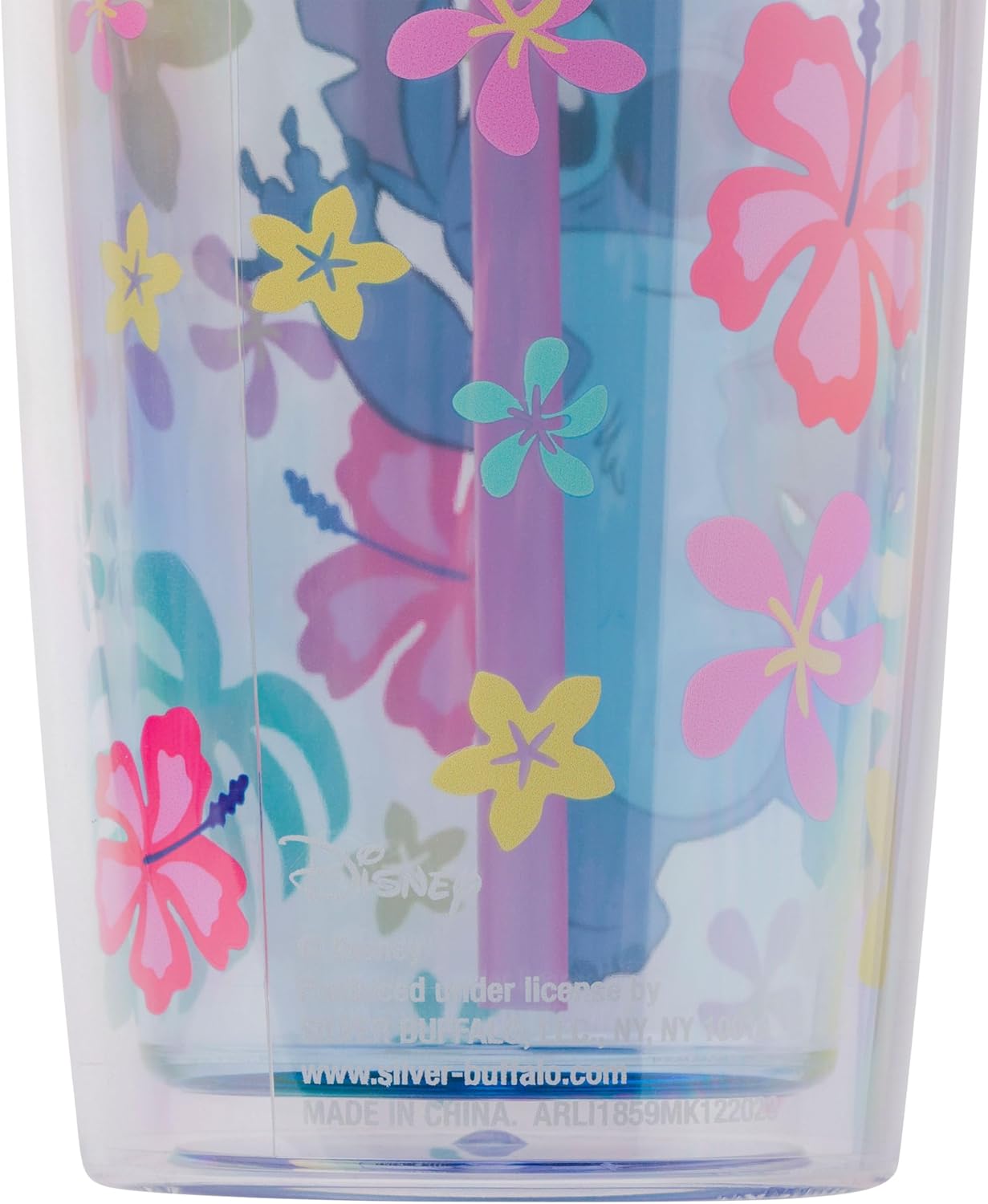 Silver Buffalo Disney Lilo and Stitch “Aloha” Spill Resistant Plastic Tumbler, 20 Ounces - Image 5